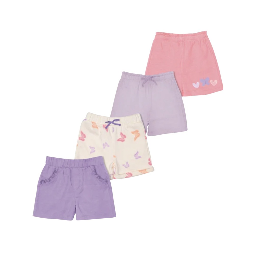 Pekkle Girls' 4-pack Shorts Purple Pink‎ Size 4T New with Tags!